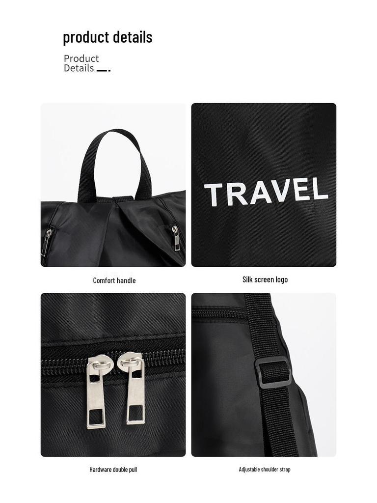 Women's Large Capacity Gym and Swim Bag - Drawstring, Dry/Wet Separation, for Short Trips and Sports