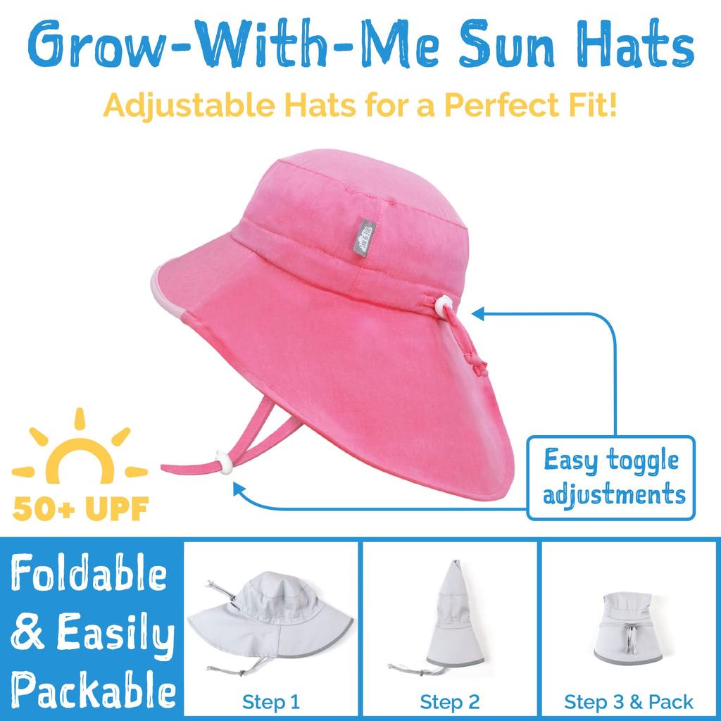 Cute Sun Hat for Girls with Neck Flap for UPF UV for Toddlers [JAN & JUL] Quick-Drying Swimming, 50+ Protection, (M 6-24 Months, Watermelon)