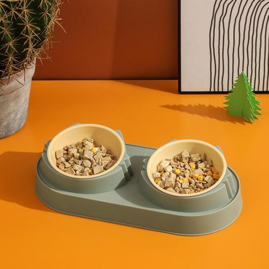Миска для домашних животных, приподнятая, для собак, одинарная/двойная, непроливающаяся, противоскользящая, для кошек, кормушка для корма и воды для домашних животных