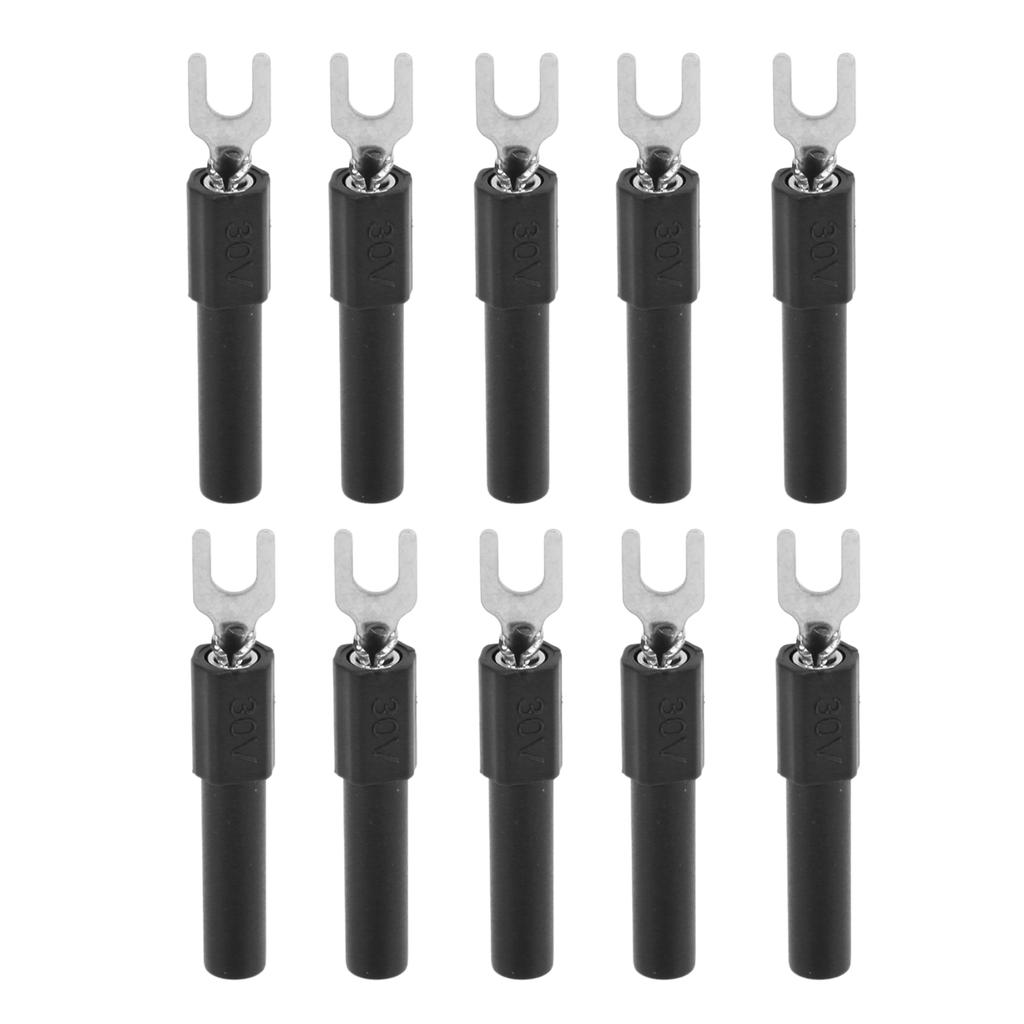 10pcs 4mm Fork Spade Wire Connectors U Type Electrical Crimp Terminal for Testing Multimeter