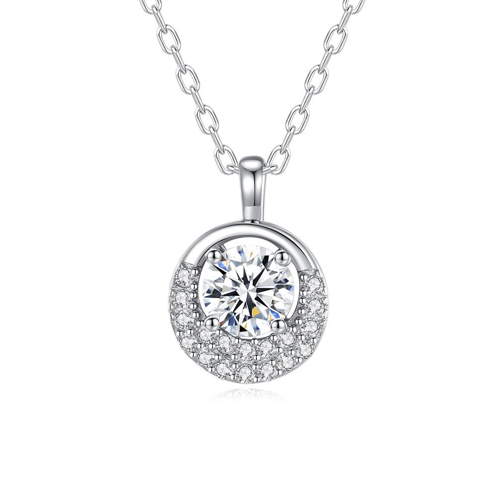S925 Sterling Silver Moissanite Cross Pendant Clavicle Necklace for Women Luxury Sparkling Fine Jewelry Gift
