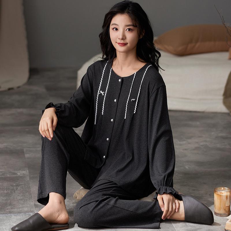 Autumn Satin Sleepwear Pajamas Long Sleeve Pajamas Sets for Women Nightwear Set Young Girl Pajama Set Casual Homewear