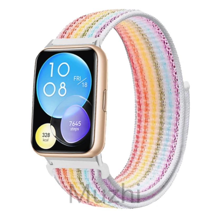 Нейлоновый ремешок для Huawei Watch Fit 2 Ремешок для умных часов Аксессуары для замены браслета Correa Huawei Watch fit2 active