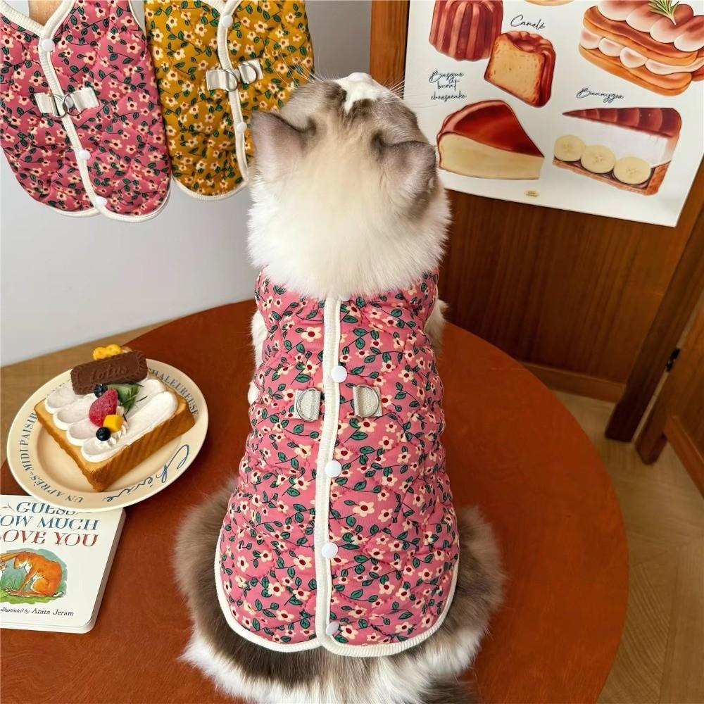 Polyester Cotton Cat Clothes Floral Puppy Clothes New Kitten Apparel Pet Supplies