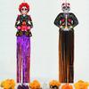 Mexico Day of the Dead Porch Sign Halloween Party Outdoor Decor Skeleton Ghost Couple Bride and Groom Patio Door Hanging Flags