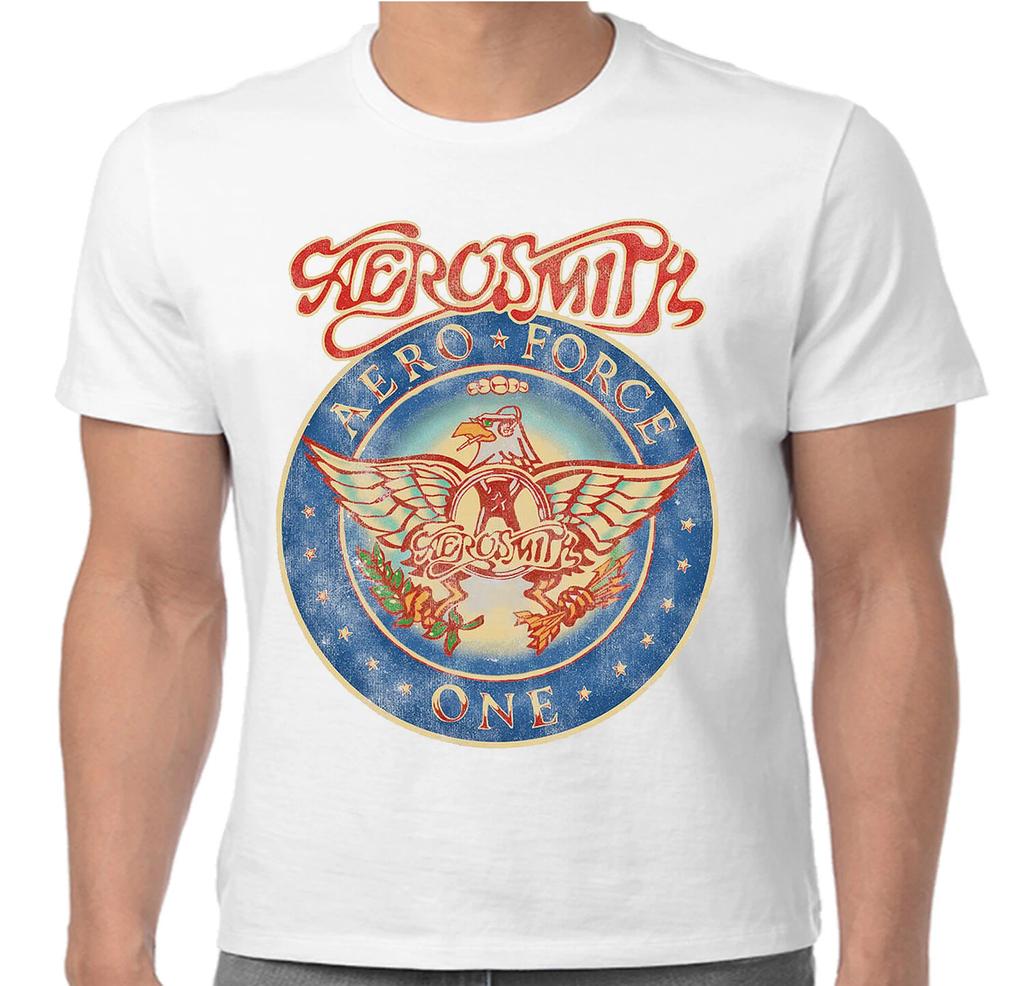Футболка Aerosmith Aero Force One Классический Рок-Бенд Мерч Белая Новая