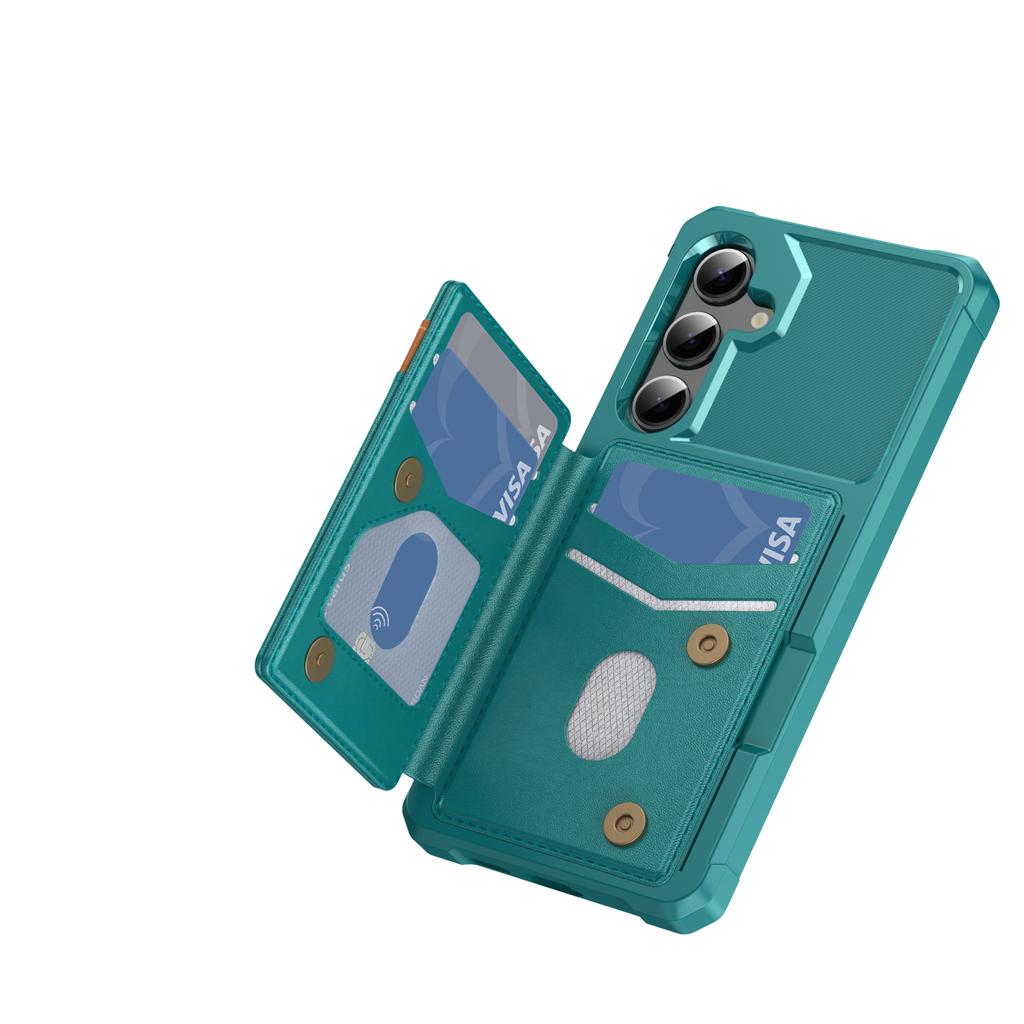 Для Samsung Galaxy S25 Edge S25 S24 S23 Ultra FE Чехол с держателем для карт, Прочный противоударный мягкий ТПУ Флип-кошелек