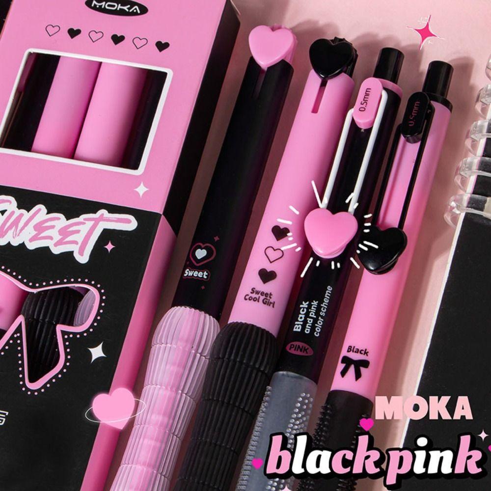 4PCS/Set 0.5mm Black Ink Gel Pen Press Using Ballpoint Pen High Quality Neutral Pen Students