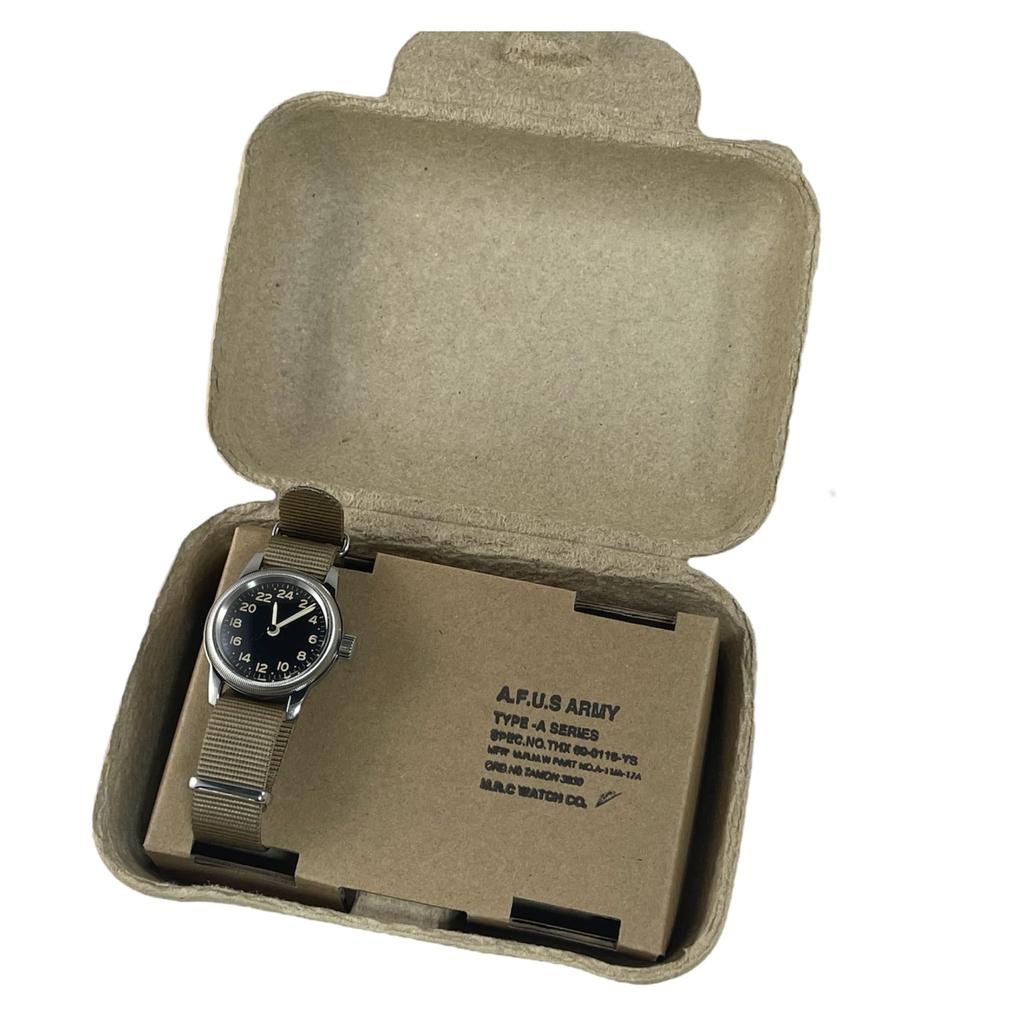 Military Watch TYPE 24H Black Dial Nylon Khaki Color NATO Strap [M.R.M.W.] Men's A-11 (desert Color)