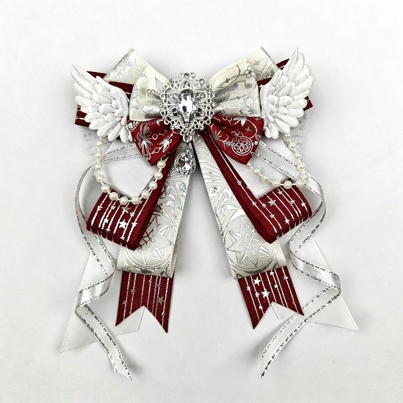 3D Rhinestone Wing Bow Ornament Sparkly Handmade Ribbon Decor for DIY Gift Wrapping Clothing Hair Accessories