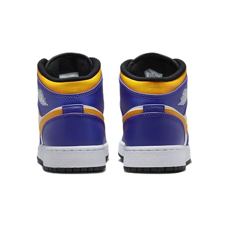 Детские кроссовки Air Jordan 1 Mid GS Lakers Purple Dark-Concord White DQ8423-517