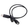 30см Черный USB2.0 Двойной Разъем Питания Шнур Питания Адаптер Y-Кабель Кабели для Передачи Данных USB Удлинитель Y-Разветвитель