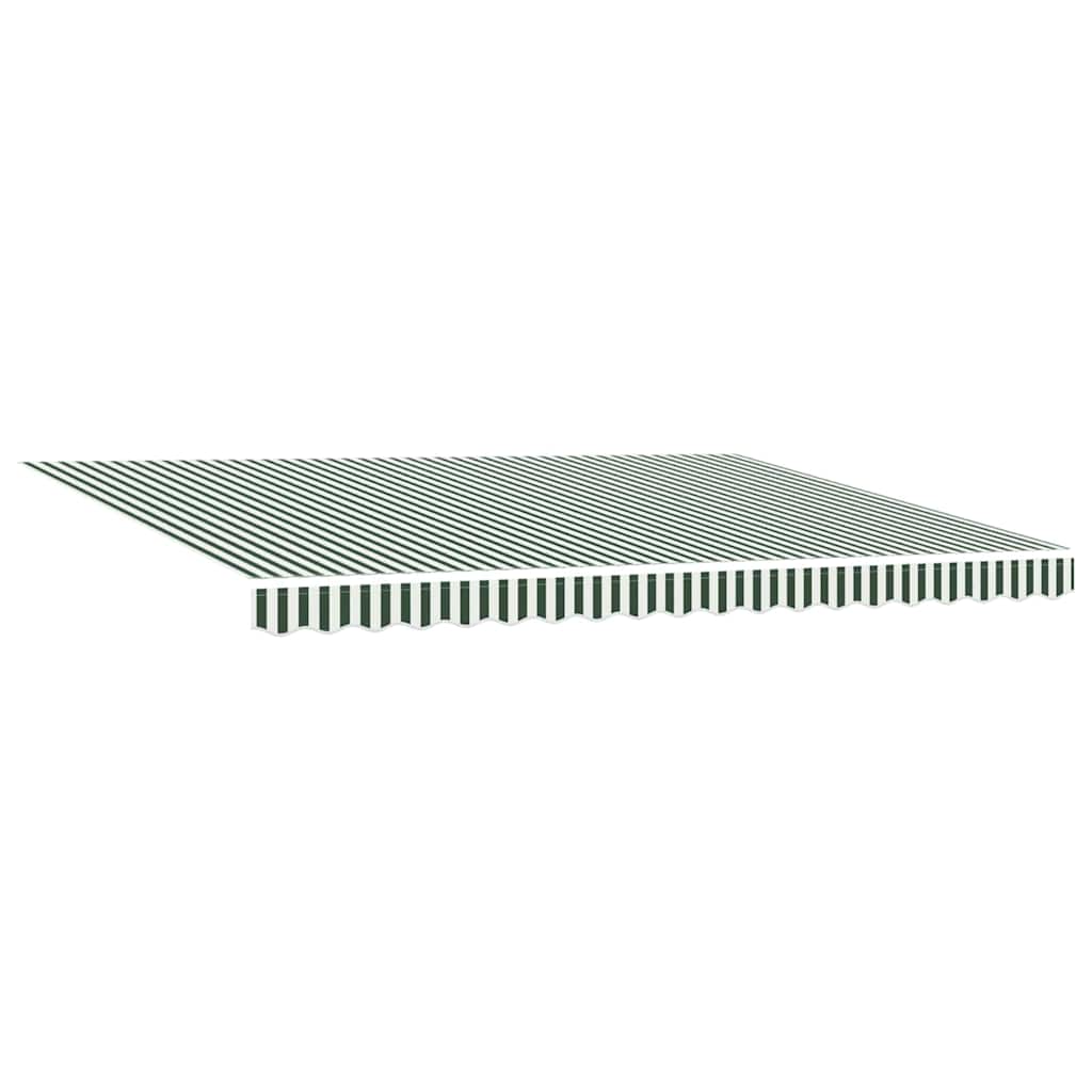 Retractable Awning Green and White 450 x 300 cm