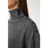 Women's Anthracite Turtleneck Knitwear Sweater Fn03390