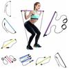 С Ab Roller Pilates Bar Kit Stretching Yoga Resistance Bands Foot Loop Pilates Sticks Exercise