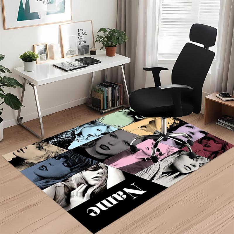 Custom Name Taylor Swift Printed Carpet, for Office Chair Living Room Bedroom Kitchen Room Decor Gifts.