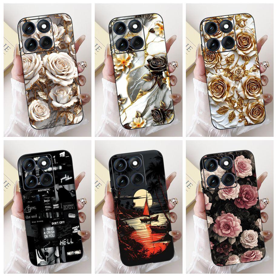 For Motorola Edge 60 Pro Case Moto Edge 60 Fusion Cover New Fashion Flower Soft Silicone Bumper For Moto Edge 60 60s Edge60 Capa