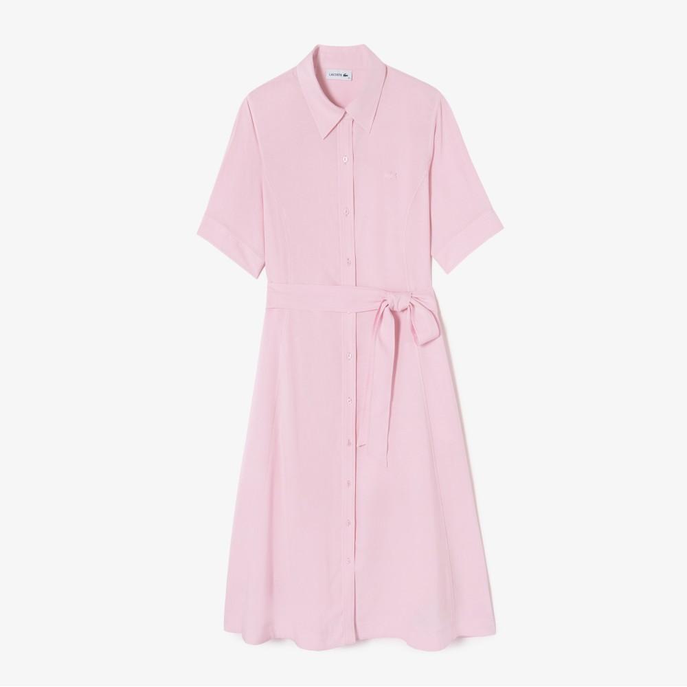 [lacoste] Women's Linen Shirt Dress EF319E-56GZ4H