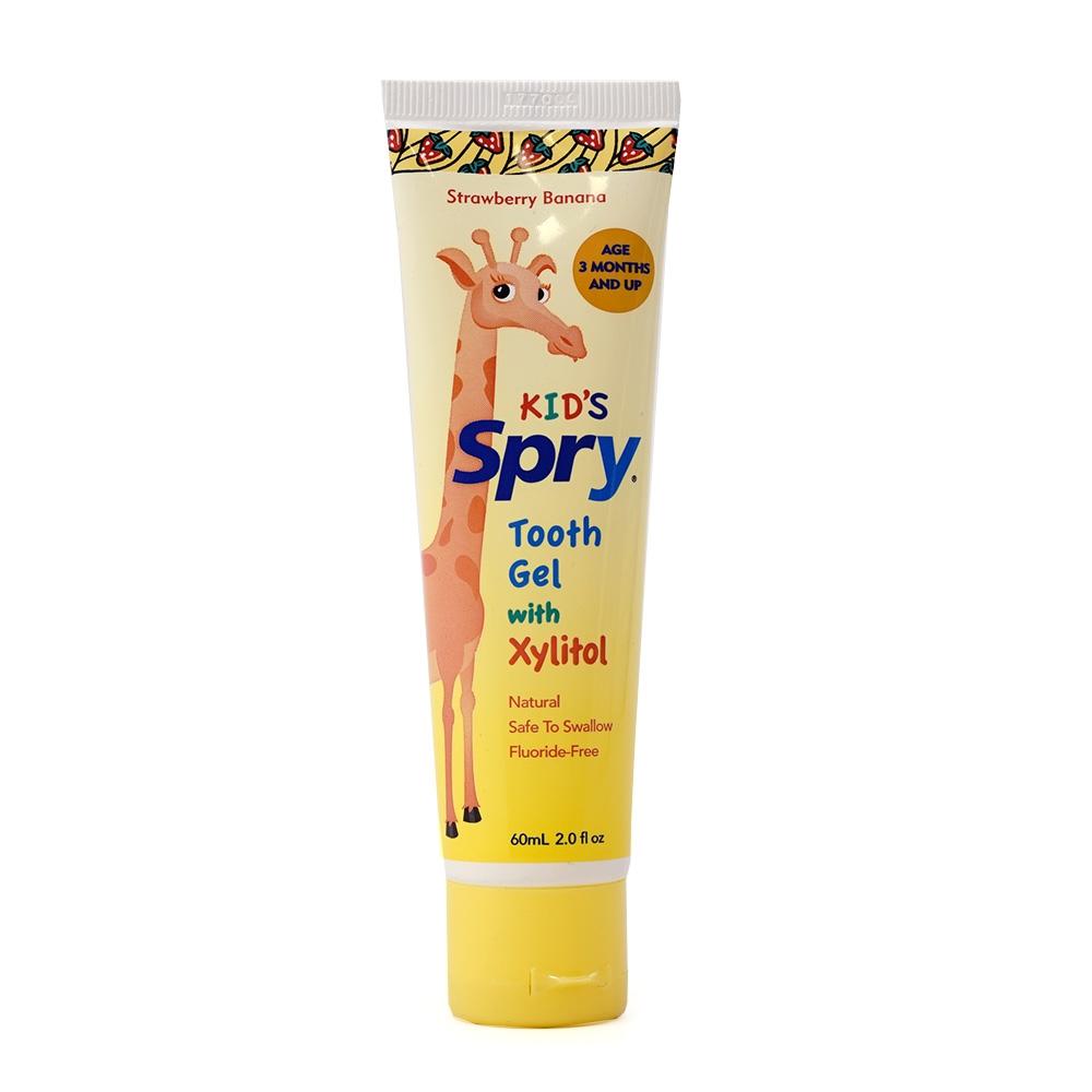 Xlear Детский зубной гель Spry с ксилитом, клубникой и бананом, 2 жидких унции