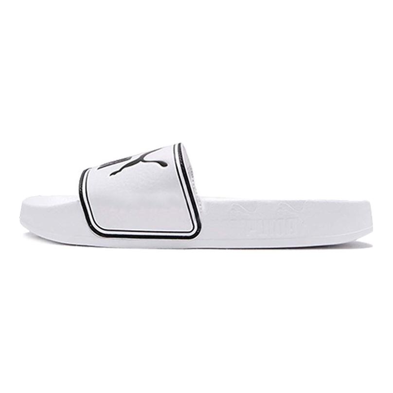 Puma Leadcat Outdoor Пляжные Кожаные Сандалии-Слайды Нескользящие Унисекс Обувь Белые Черные 360263-08