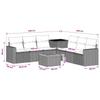Sofa Set 8 pcs Beige and Light Gray Poly Rattan and Steel