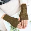 Winter Women's Gloves Knitted Half Finger Gloves For Girls Soft Warm Wool Knitting Mittens Twist Crochet Fingerless Gloves