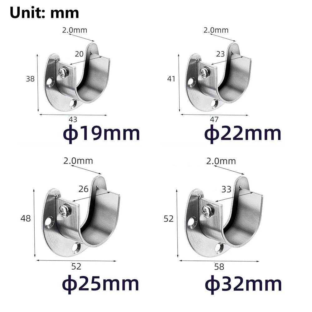2PCS with Screws Flange Seat Thick Closet Rod Brackets Durable Furniture Hanger Rail