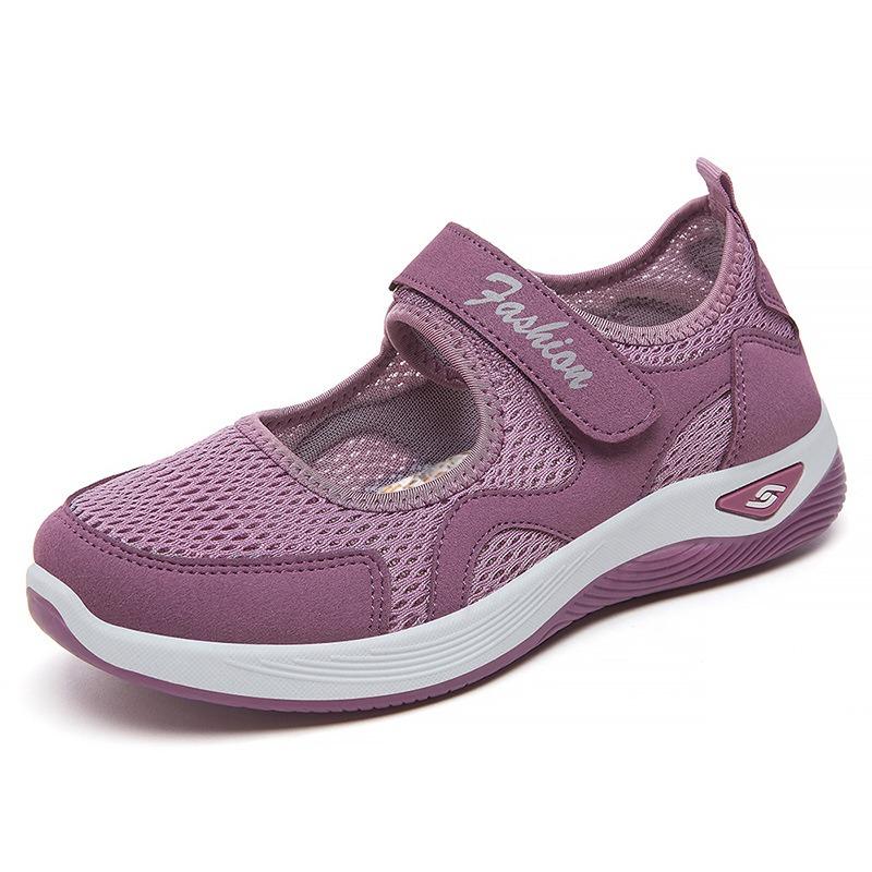 Women's Walking Shoes, Mesh Breathable Women's Shoes, Middle-aged and Elderly Mothers' Shoes, Velcro Single Shoes