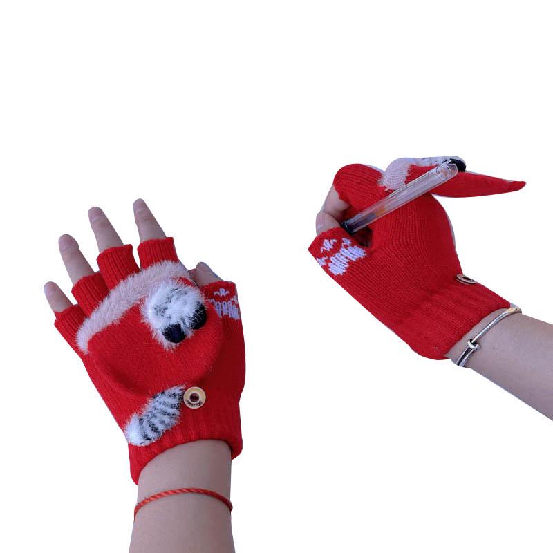 Winter Kids' Convertible Warm Gloves: Thick, Half-Finger Flip-Top for Boys & Girls, Perfect for Writing