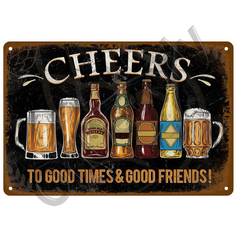 Винтажная домашняя табличка с названием бренда вина и пива, жестяная табличка, декоративная табличка, металлическая табличка, настенный декор, паб, кухня, бар, мужской пещерный клуб, украшение