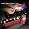 PU Leather Car Seat Gap Organizer Multifunction Console Crevice Filler Side Storage Box with Cup Holder Car Interior Storage Poc