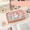 Прозрачный пенал с милым мультяшным рисунком, большой емкости, водонепроницаемый пенал из ПВХ для хранения карандашей B