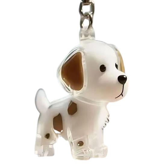 Dog Hair Collector Keychain Memorial Storage Keychain Dog Shape Charm Box Transparent Pet Fur