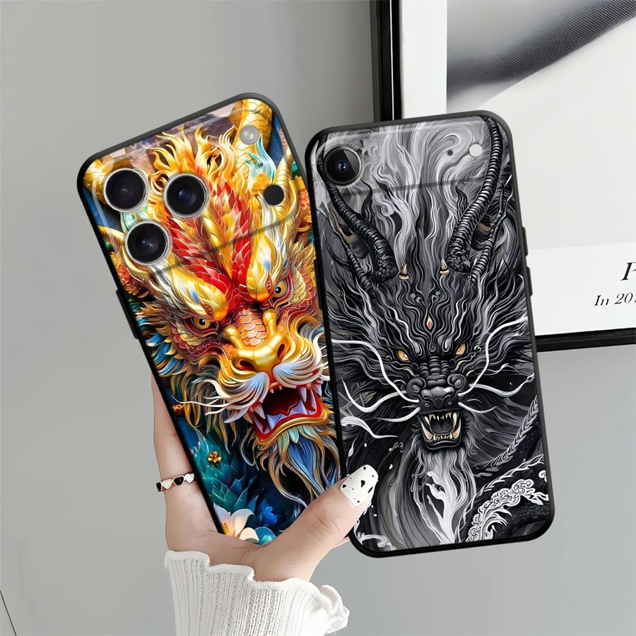 Чехол для телефона Funda для Apple iPhone 17 Pro Max 12 11 16 13 15 Pro 7 8 XR XS MAX Air 14 Крутой Дракон