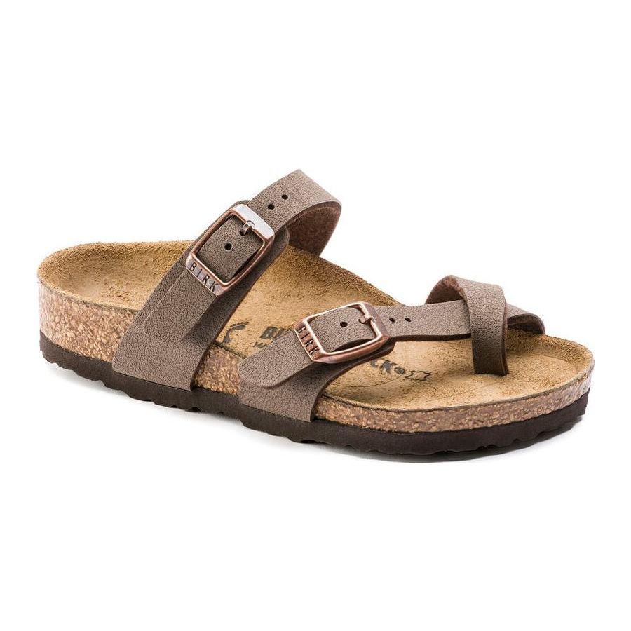 Birkenstock Synthetic Leather Round Toe Versatile Comfortable Thick Sole Slide Sandals Kids sandals Mocha-Brown 1014177