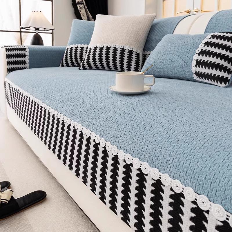 New Chenille Sofa Cushion, All-Season Non-Slip Seat Cushion, High-End Straight Row Sofa Cover Cover Cloth