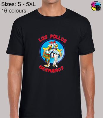 Los Pollos Hermanos Наркобарон Ломающий Уолтер Плохой Белый Обычная Футболка для Мужчин