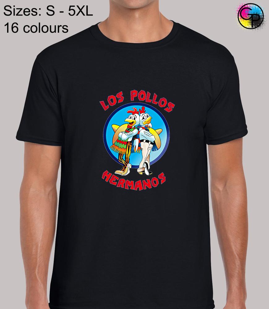 Los Pollos Hermanos Наркобарон Ломающий Уолтер Плохой Белый Обычная Футболка для Мужчин