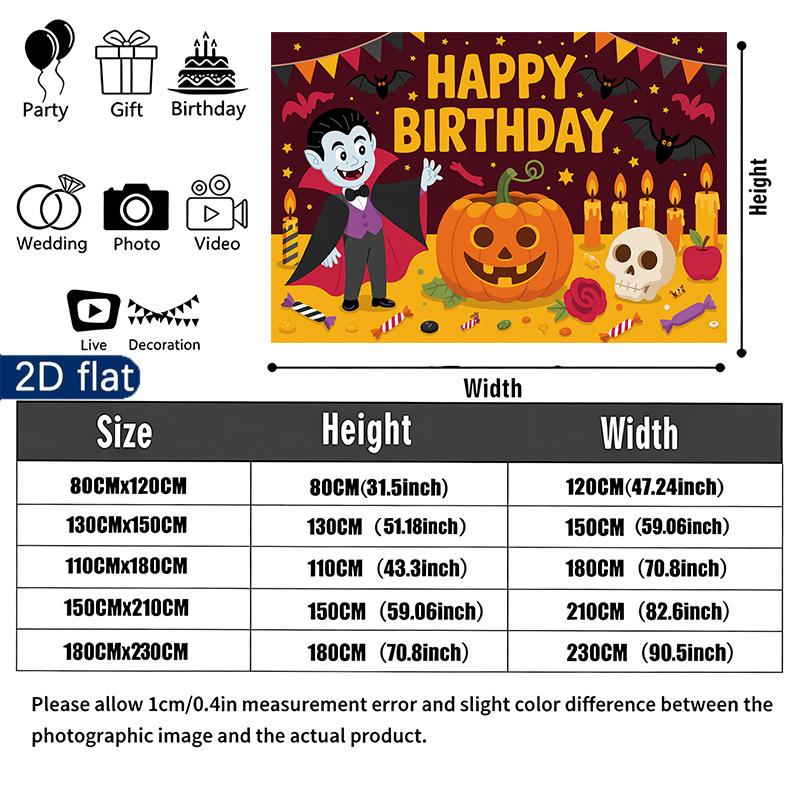 Party Backdrop Halloween Flat Pumpkin Skull Vampire Event Backdrop Decoration Party Decor