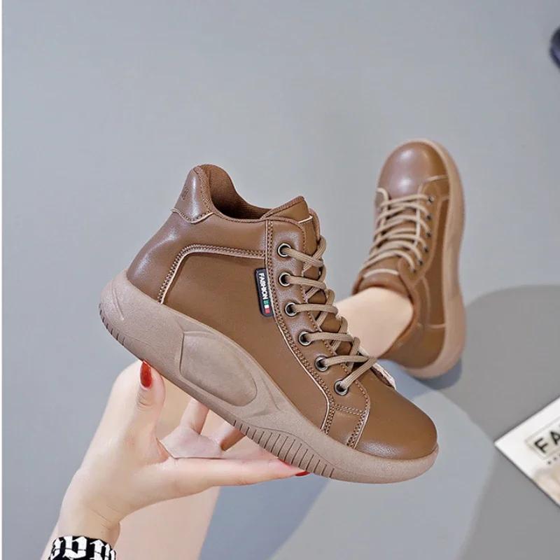 Fashion Women Autumn New Outdoor Casual Sneakers Winter Warm Fur Plush Ladies Lace Up Fashion Sneakers Platform Shoes Zapatillas Mujer