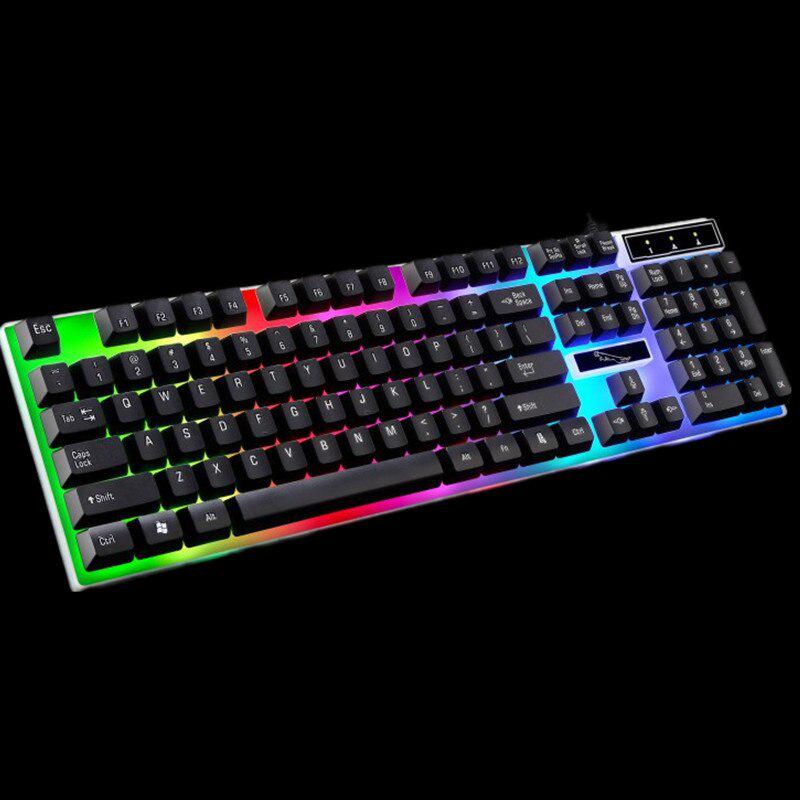 Wired USB Computer Keyboard Colorful Backlight Keyboard Waterproof Game Keyboard