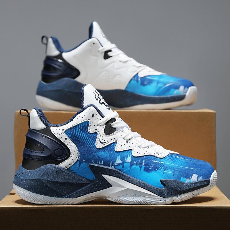 Большие размеры модной повседневной мужской обуви Новые детские модные кроссовки Подростковые кроссовки Мужские спортивные баскетбольные кроссовки