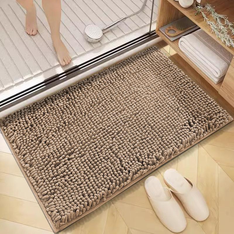 Solid Color Bathroom Absorbent Chenille Floor Mat Bathroom Door Mat Bathroom Non-slip Mat Toilet Door Blanket