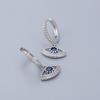 925 Sterling Silver Micro Zircon Eyes Hoop Earrings Female Light Luxury Shiny Golden Earrings