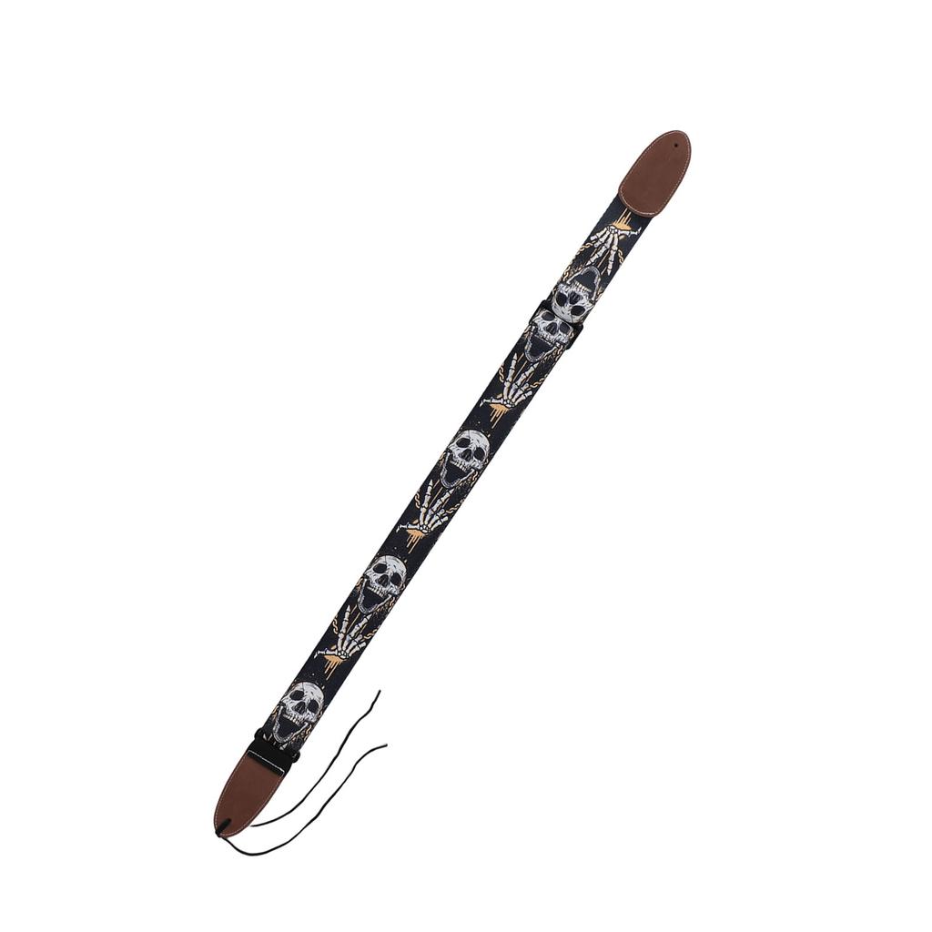 Ремень для гитары Cool Skeleton Design Регулируемый ремень для гитары из полиэстера шириной 2 дюйма для бас-гитары Electric 