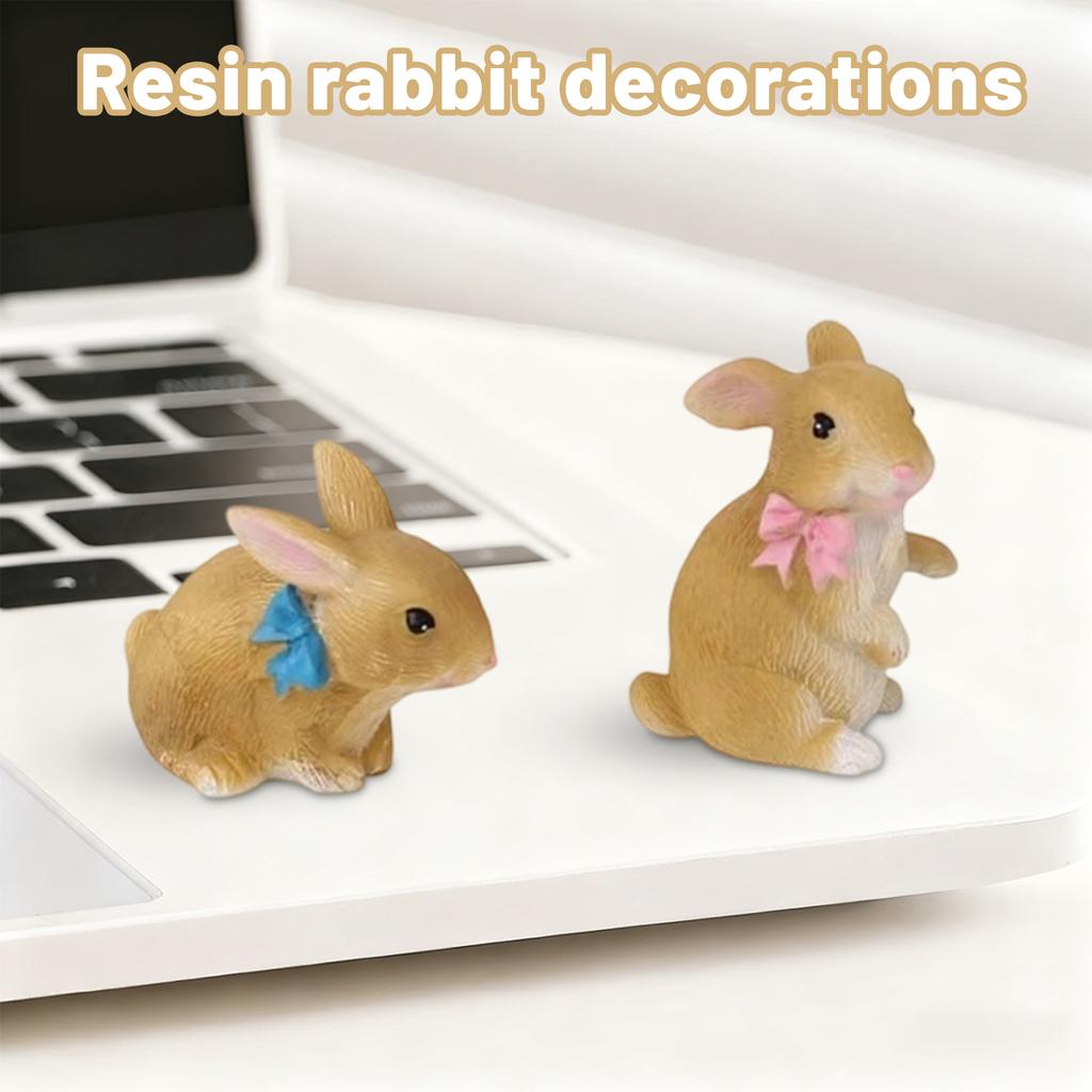 Cute Bunny Figurine, Resin Bunny Decoration, Suitable For Home Desks, Wine Cabinets, Windowsills, Gardens, Balconies.