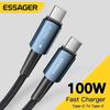 Essager Кабель USB C 100 Вт PD QC 4,0 3,0 Кабель USB типа C Кабель для быстрой зарядки Тип C для MacBook Pro Samsung Xiaomi Зарядный кабель