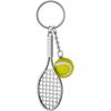 Металлический брелок для ключей от машины, брелок для ключей с теннисным мячом и теннисной ракеткой, мини-брелок, спортивный брелок