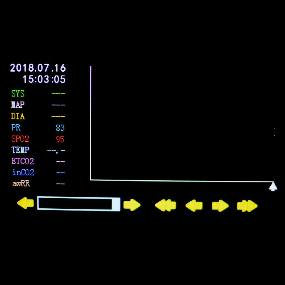 Портативный 6-параметрический монитор показателей жизнедеятельности Монитор пациента ЭКГ НИАД Spo2 Частота пульса Температура