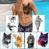 Beautiful Wolf Temporary Tattoos Sticker Fake Colorful Dreamcatcher Coyote Fox Planets Tatoos For Adult Body Art Chest Arm Waterproof Tattoos